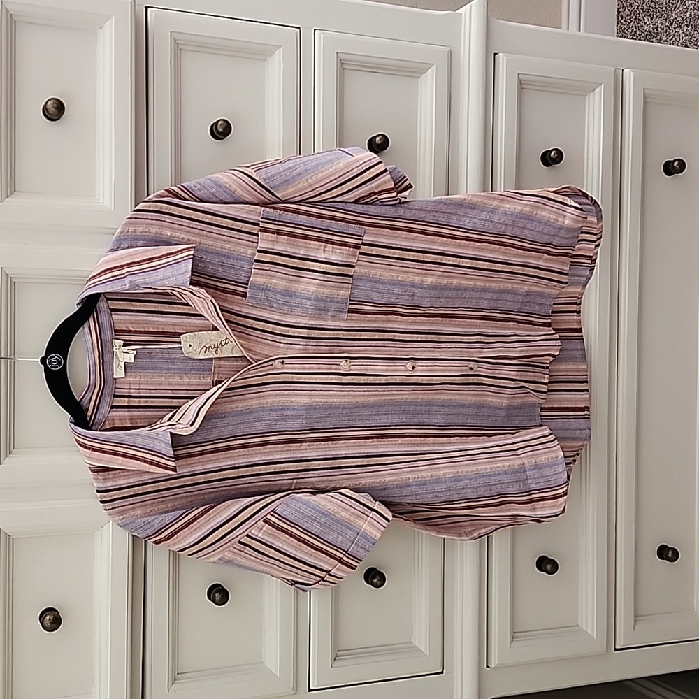 NWT Pink And Purple Button Down L